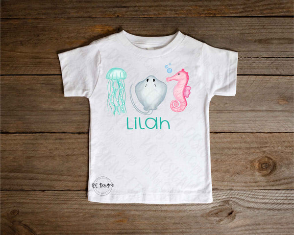 Sea Creatures Kids Tee