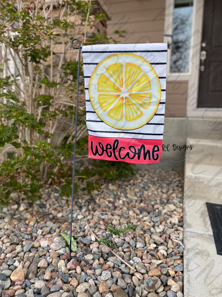 Lemon Welcome Garden Flag